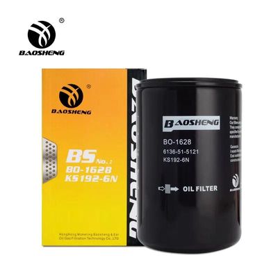 Filter Minyak Excavator Anti Korosi Bertahan Suhu Tinggi 6136-51-5121 KS192-6 Pendek Untuk KOMATSU 170mm Perlindungan Mesin
